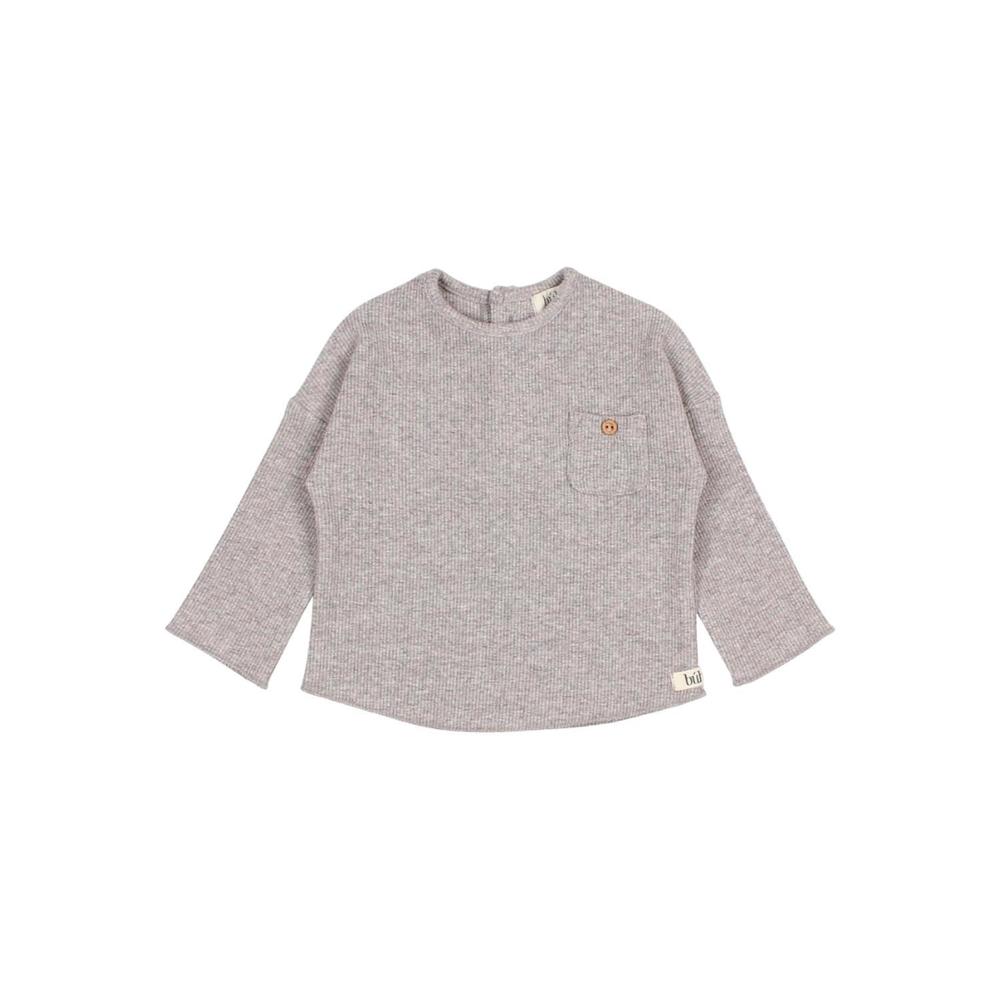 NEW BÚHO kid's soft rib shirt in stone